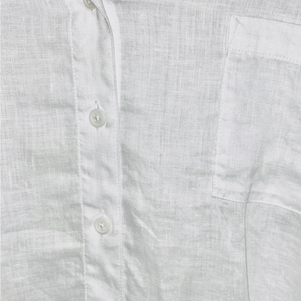Garnet Hill Shirt Womens Size 16 White 100% Linen Button European Flax Coastal - Picture 4 of 7